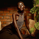 Handmade luxury leather and bead halter by LilaBare
