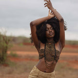 Handmade luxury leather and bead halter by LilaBare