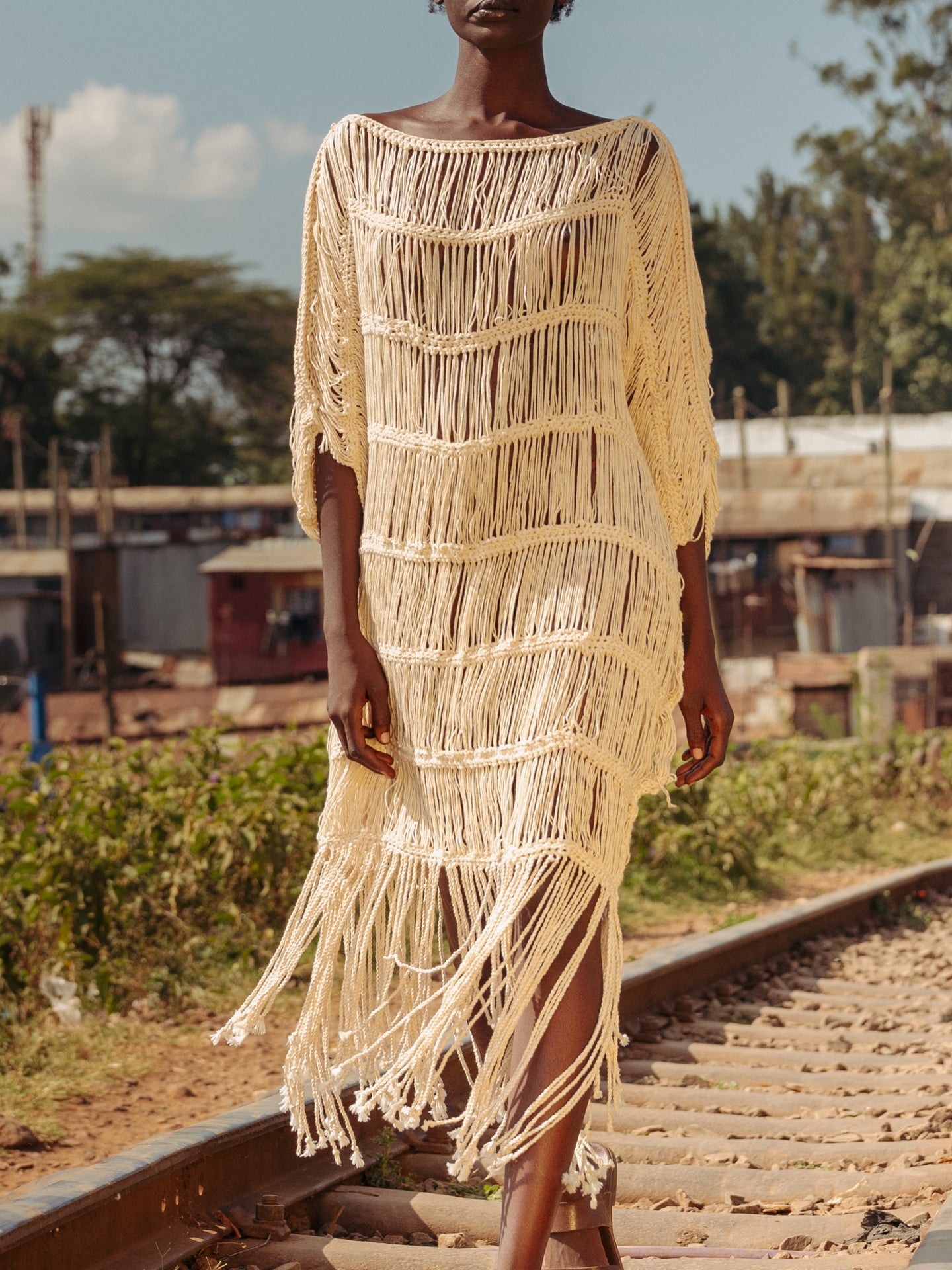 Handmade Crochet Fringe Dress Artisan Fashion by LilaBare Lilabare Handmade Crochet Fringe Dress Artisan Fashion by LilaBare Lilabare