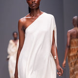 One Shoulder Dress w Cowrie Tassel