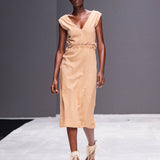 Fitted Plunge Sleeveless Midi