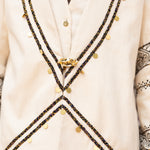 Beaded African luxury jacket in cotton canvas
