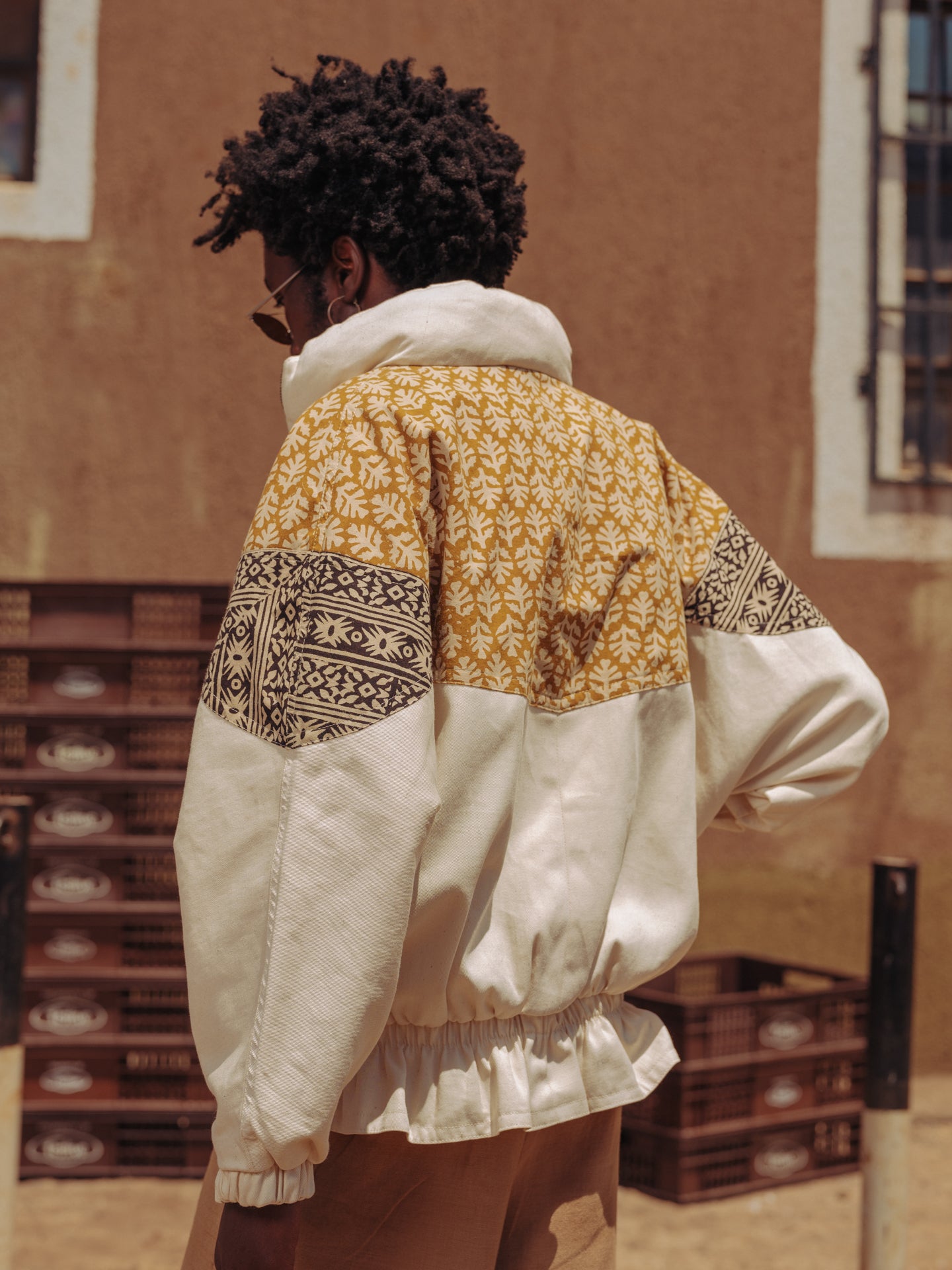 BLOCKPRINT OVERSIZED RAGLAN JACKET