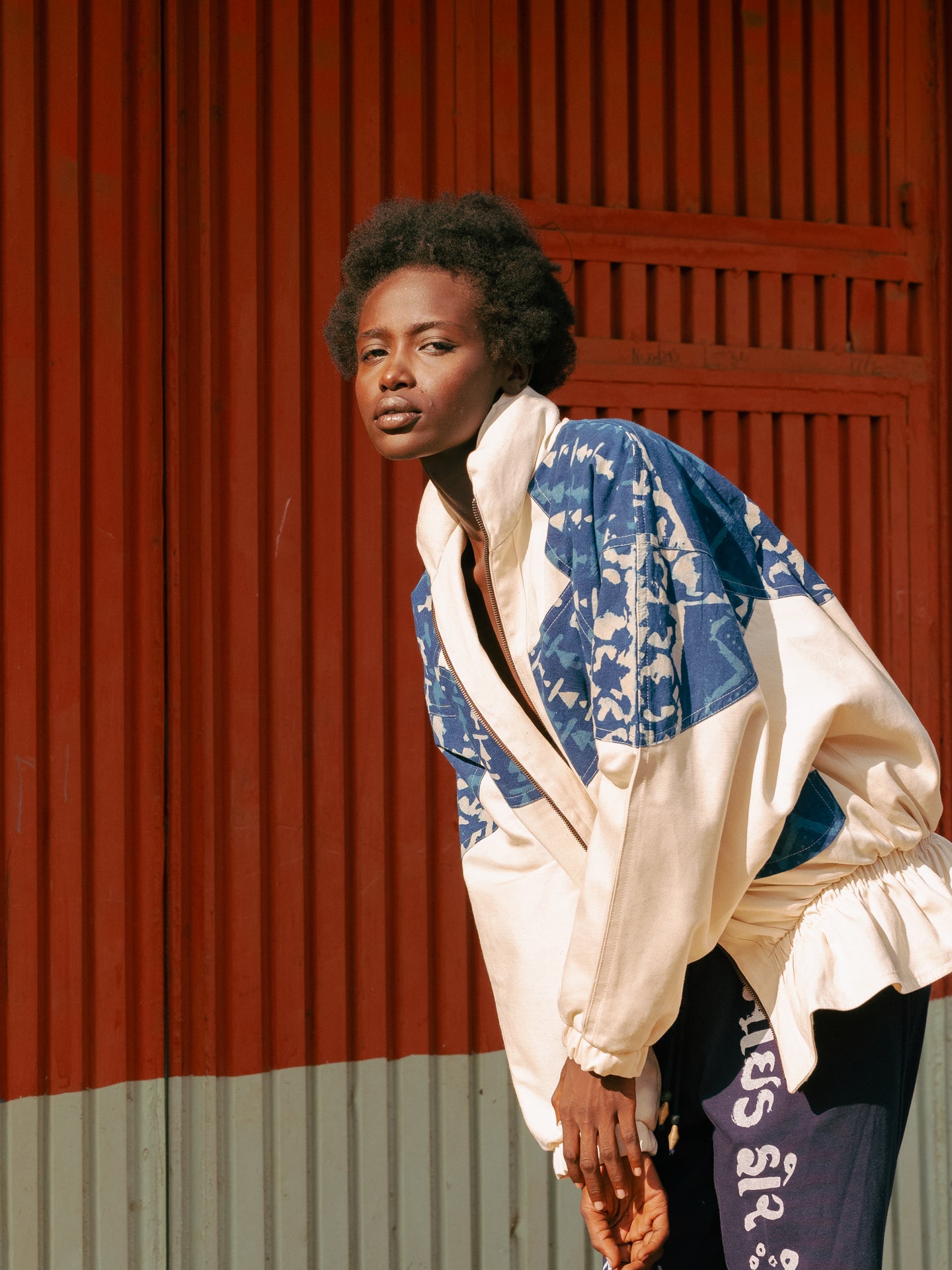 BLOCKPRINT OVERSIZED RAGLAN JACKET