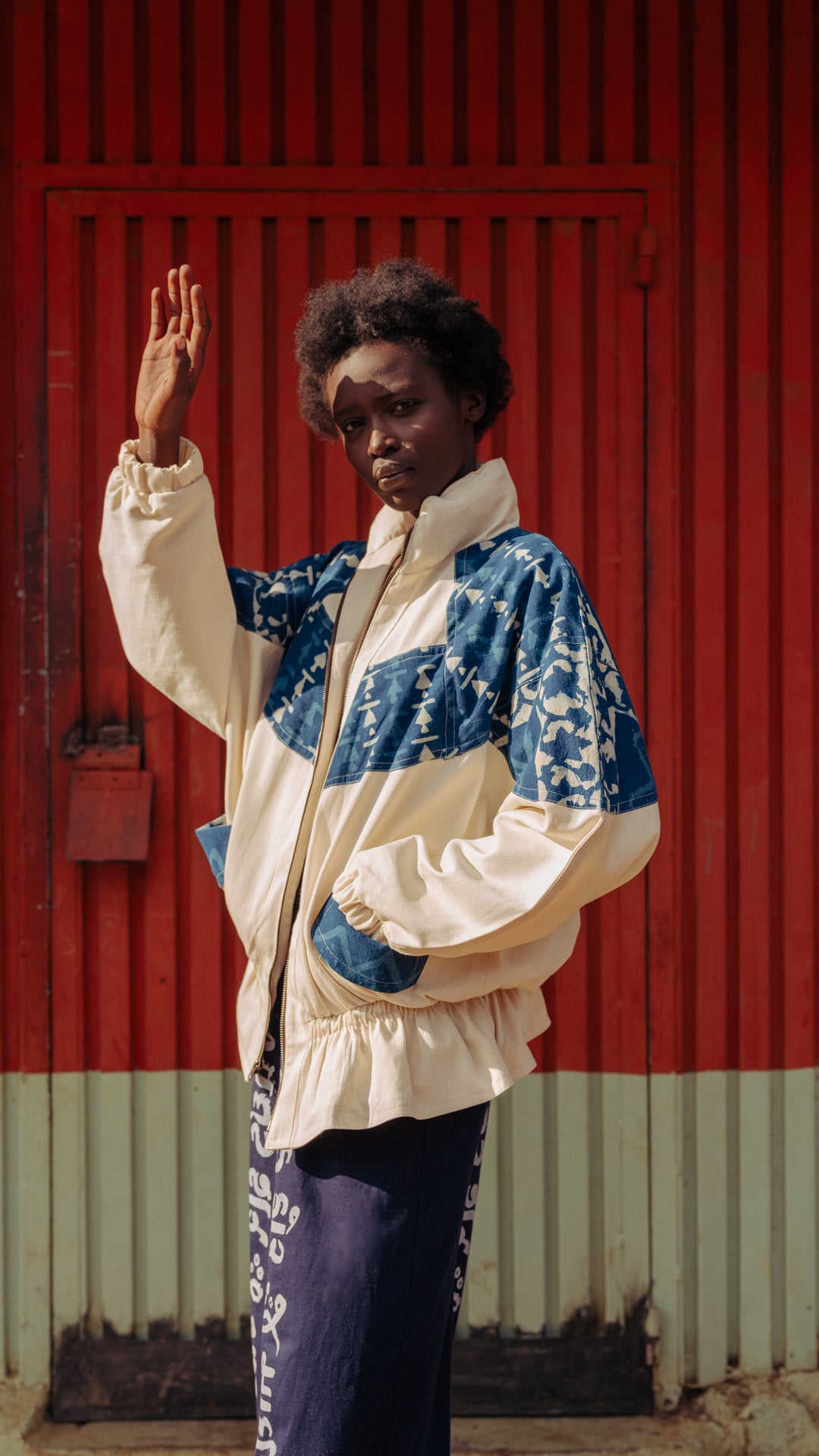 BLOCKPRINT OVERSIZED RAGLAN JACKET