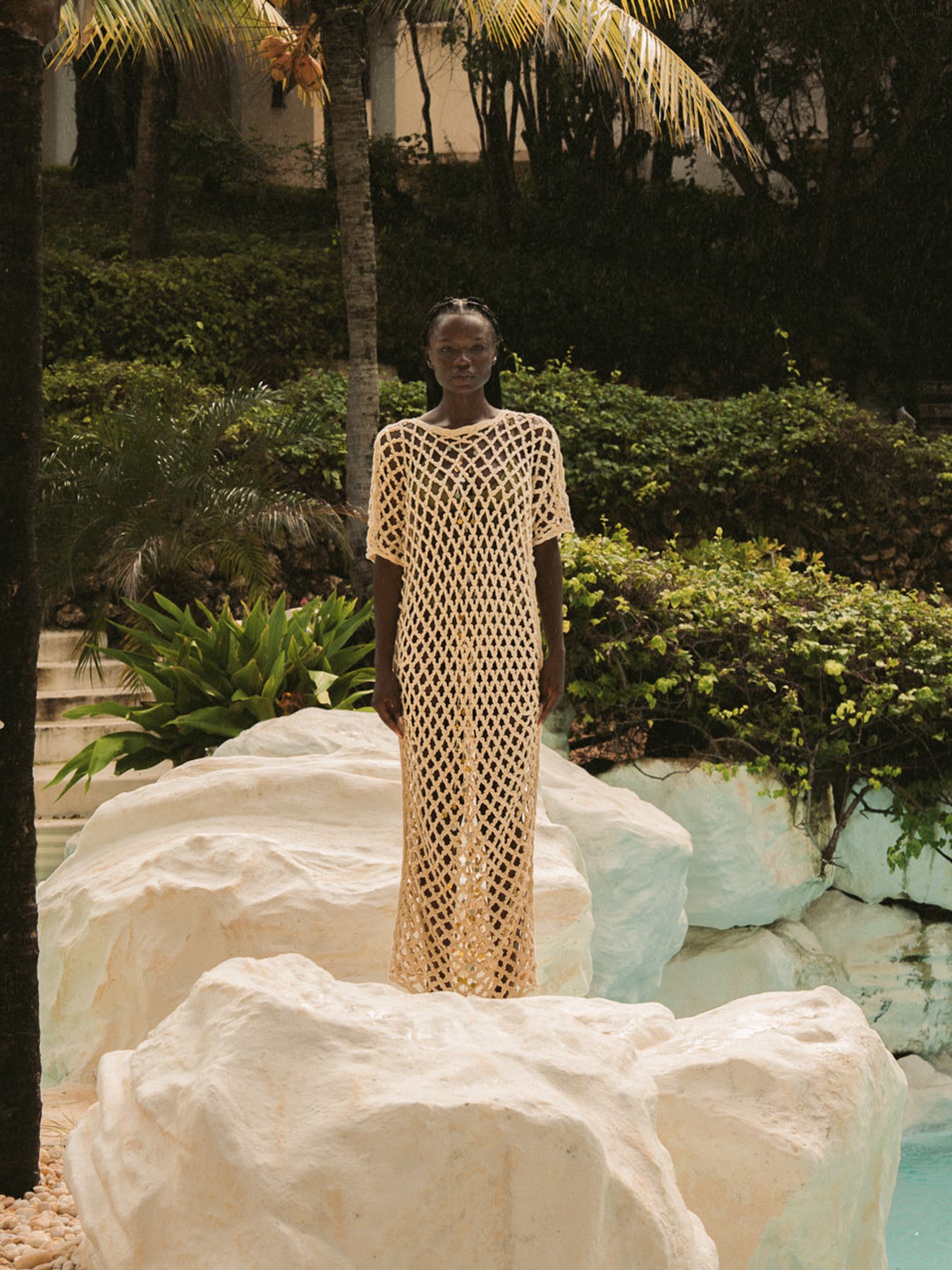 handmade crochet dress for sale ANDREEVA - Rainbow Handmade Maxi Crochet Dress